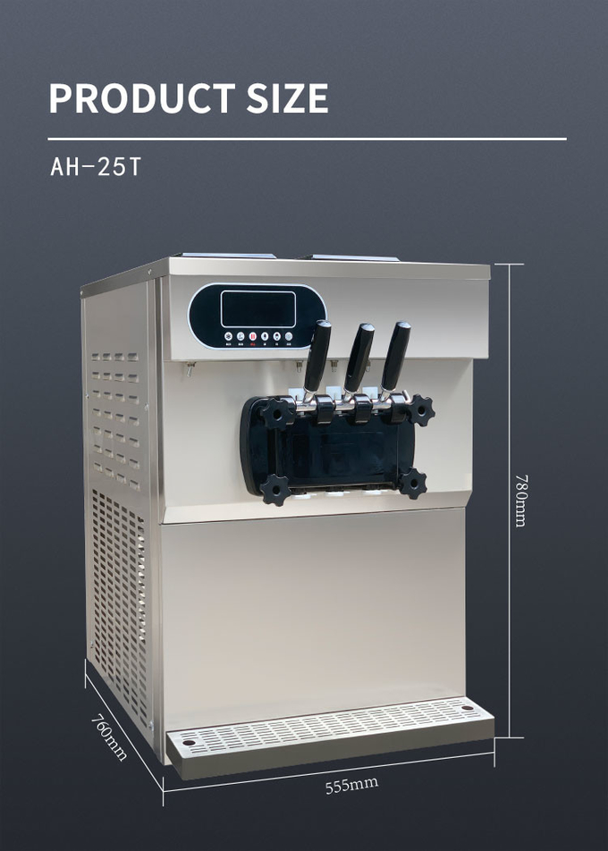 25-28L / H آلة صنع الآيس كريم الجيلاتي التجارية 3 نكهات آلة صنع الجيلاتو الإيطالية 4